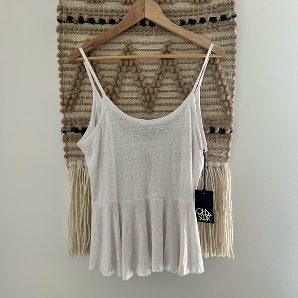 CHASER | Peplum Spaghetti Strap Top - Picture 1 of 7
